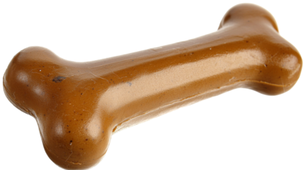 Dog chew bone rubber material pet accessory, isolated on transparent background