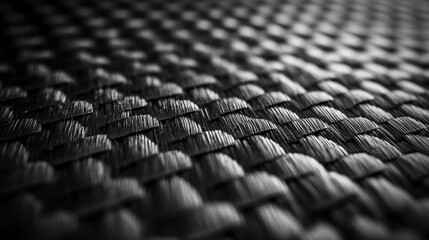 Obraz premium Textured woven pattern in black fabric highlighting intricate design elements