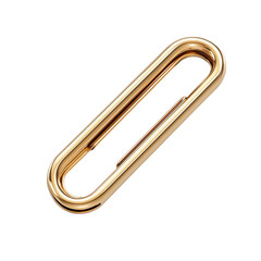 Elegant Gold Paper Clip on a White Background Isolated on transparent background