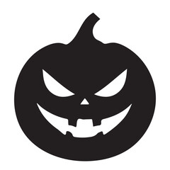 Eerie Halloween Jack-o'-Lantern Silhouette for Festive Holiday Decoration