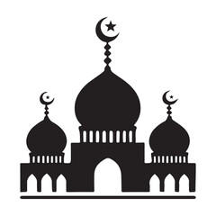 Ornate Mosque Silhouette Vector Image Islamic Building Religious Design