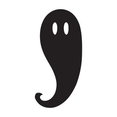 Simple ghost silhouette vector illustration for Halloween season decoration