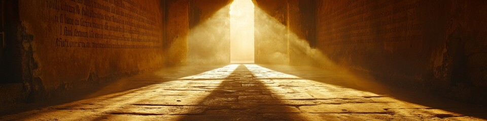 Illuminated Archway Symbol of Heritage and Remembrance in Morning Light