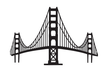 Golden Gate Bridge Silhouette Vector Design
