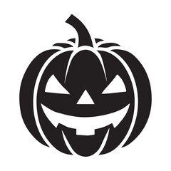 Menacing Black Silhouette Halloween Pumpkin Illustration