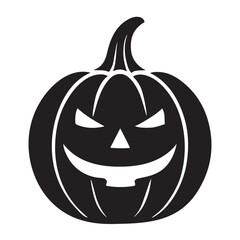 Spooky Black Silhouette Halloween Pumpkin Illustration