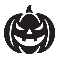 Grinning Jack-o'-lantern Silhouette Halloween Illustration