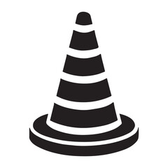 Traffic Cone Silhouette Vector Illustration Safety Sign