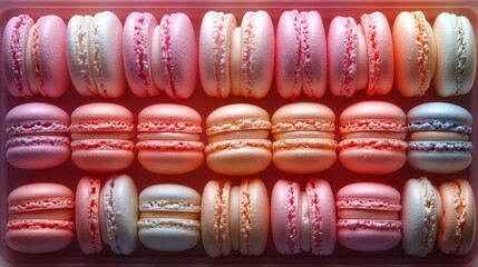 Colorful assortment of macarons displayed in an elegant tray for a special occasion