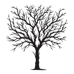 Obraz premium Silhouette of a Leafless Tree Vector Illustration
