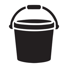 Classic Bucket Silhouette Vector Illustration