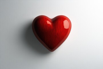 Fototapeta premium Shiny red heart symbolizing love and affection, set against mini