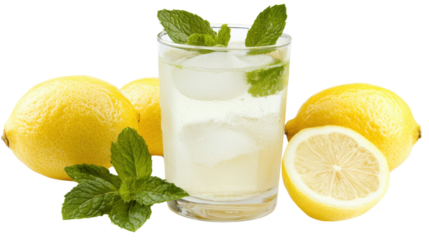 Tea with lemon transparent background