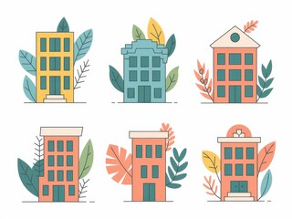 Colorful Buildings Surrounded by Lush Greenery