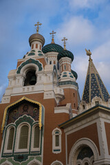 Fototapeta premium catedral ortodoxa cidade nice frança mar prédio textura