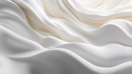 Obraz premium Soft, flowing white fabric arranged elegantly in waves for artistic presentation