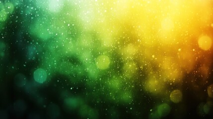 Obraz premium Abstract Green And Gold Bokeh Background With Sparkling Lights