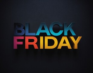 Colorful Black Friday promotional graphic featuring elements. Ai generated