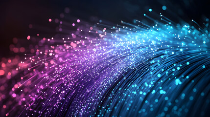 Fototapeta premium Abstract Light Streaks with Blue and Pink Particles