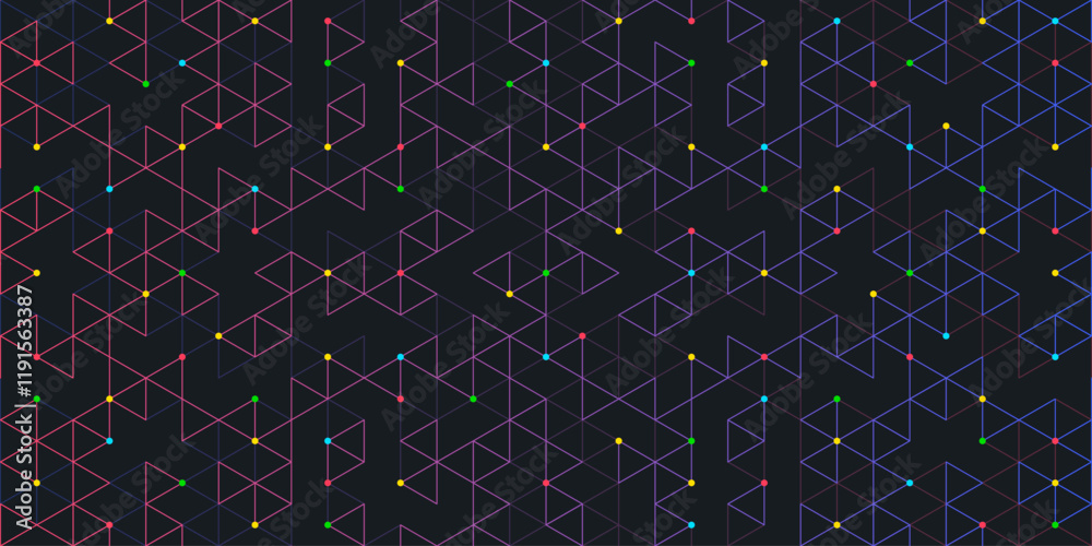 Aufkleber Abstract vector background with a seamless geometric pattern of simple triangle shapes. Stylish vector texture