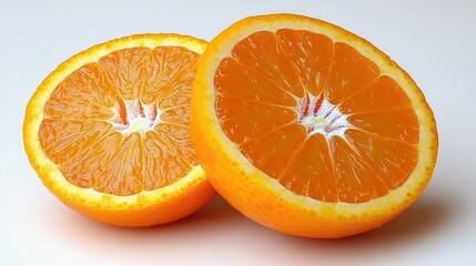 Fototapeta premium Two Halves Of A Fresh Orange Displayed Nicely
