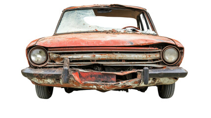 Crashed car transparent background