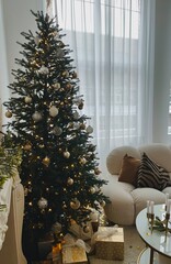christmas tree with boxes home