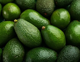 Generated image Fresh green avocados texture background placed together in a big pile