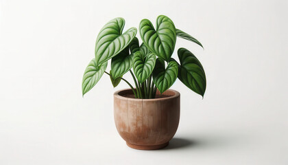 Obraz premium Beautiful Philodendron Plant in Rustic Pot - Ideal for Home Decor and Tropical Vibes