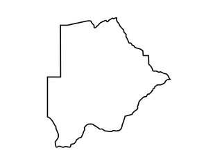 Vector outline Botswana icon outline on white background