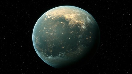 Fototapeta premium Planetary landscape with detailed surface features captured in deep space imagery