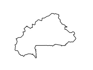 Fototapeta premium Vector outline Burkina Faso icon outline on white background