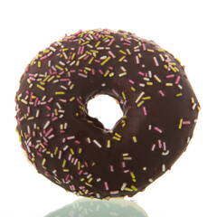 Chocolate donut with sprinkles