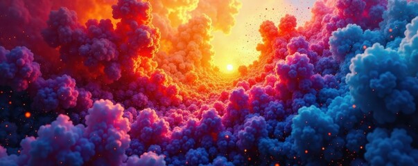 Fototapeta premium Swirling chromatic explosion; intense, overlapping colors , creative, image, wallpaper