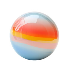 Abstract Colorful Sphere Gradient Design Digital Art Vivid Pastel Orange Yellow Blue Pink Glossy Orb