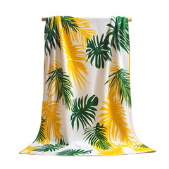 Tropical Palm Leaves Yellow Green Beach Towel Fabric Design Sun Home Soft Leaf White Print Style    
