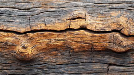 Natural elegance of weathered wood with texture and color variations in sunlight