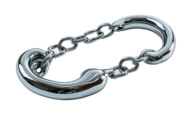 Obraz premium Shiny Metal Chain Links for Strong Connections Isolated on transparent background