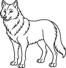 Fototapeta premium Apenninewolf line arts with white background