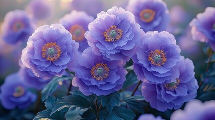 Obraz premium Lovely Lavender Peonies Blooming in Soft Light