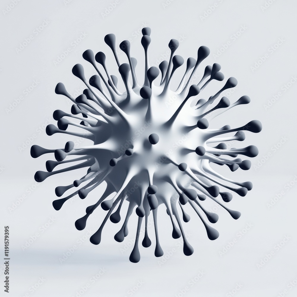 Leinwandbilder graphical representation of a minimalistic virus structure on a plain background illustrating infect