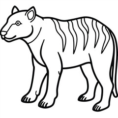 Archaeotherium line arts with white background 