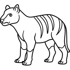 Archaeotherium line arts with white background 
