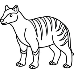 Archaeotherium line arts with white background 