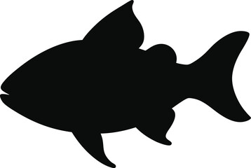 Archerfish line arts with white background. Flat vector illustration of an archerfish with sleek gray body, unique mouth, streamlined shape, minimal design, modern aesthetic