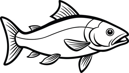 Arctic-char line arts with white background 