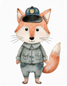 Kinder-Karneval Fuchs als Polizist