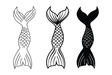 Mermaid Tail Vector Illustration Magical Aquatic Designs for Creative Project
