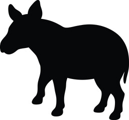Arsinoitherium line arts with white background. Rhinoceros silhouette, high quality vector