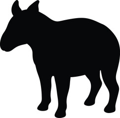 Arsinoitherium line arts with white background. Rhinoceros silhouette, high quality vector